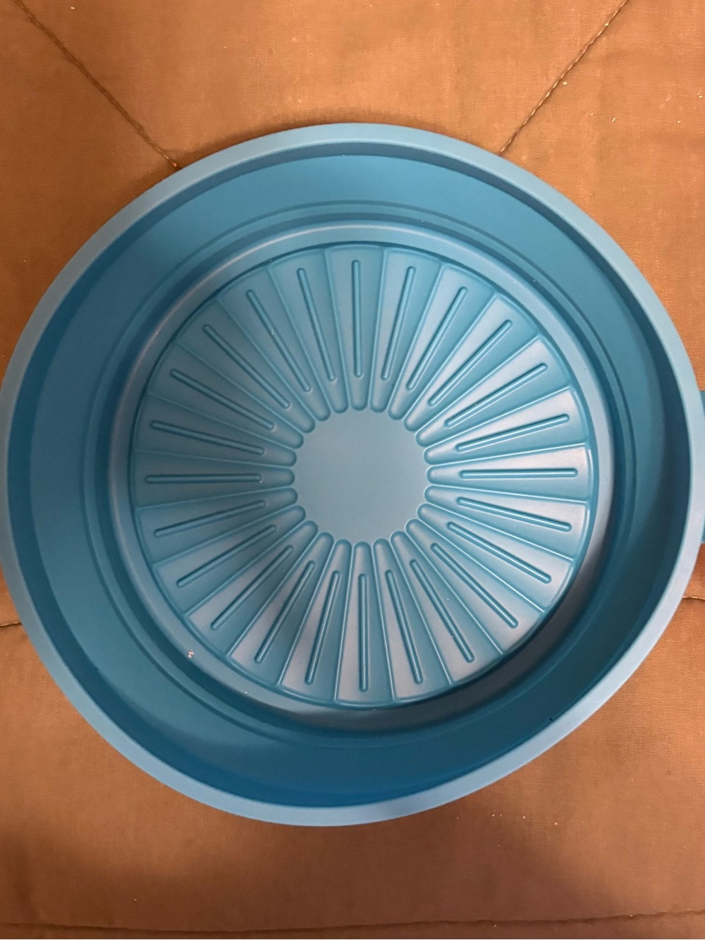 Silicone Round Grill Drip Pan in Light Blue